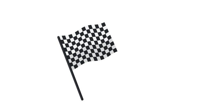 Racing flag. Animation of the checkered flag, the alpha channel is enabled. Cartoon