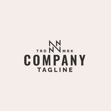 initial letter n nn nnn monogram logo design. minimal vector graphic alphabet symbol template.