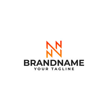 initial letter n nn nnn monogram logo design. minimal vector graphic alphabet symbol template.