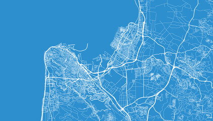 Urban vector city map of Haifa, Israel, middle east