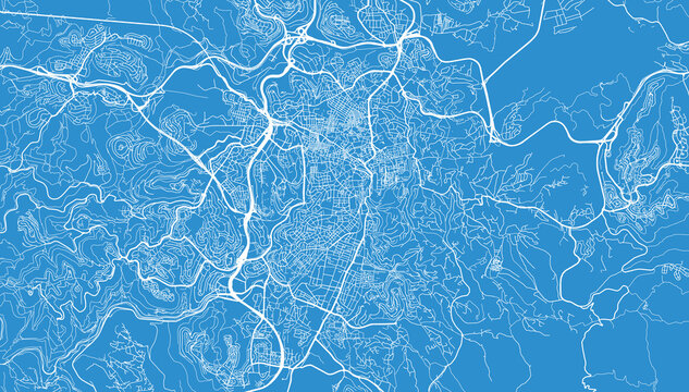 Urban vector city map of Jerusalem, Israel, middle east