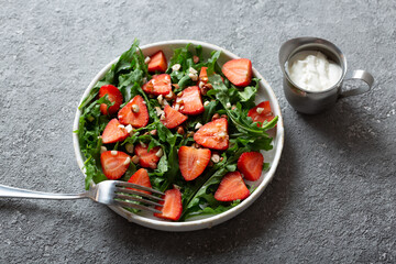 Fototapeta na wymiar Diet summer strawberry salad