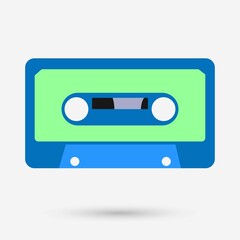 Audio cassette isolated object, vector illustration.