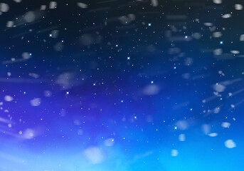 粉雪が舞う、冬の夜空創造アート
