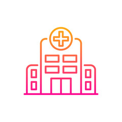 Hospital vector gradient icon style illustration. Eps 10 file