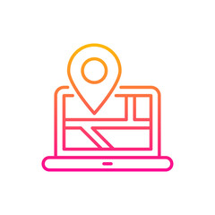 Map location vector gradient icon style illustration. Eps 10 file