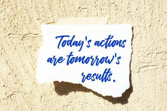 Today's Actions Are Tomorrow's Results creative motivation quote design