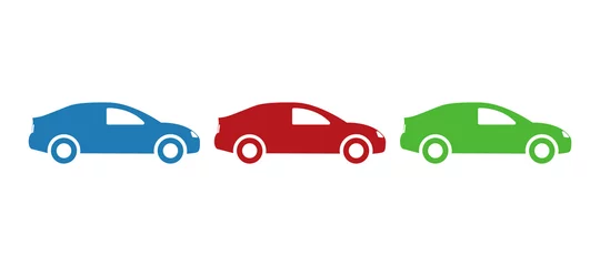 Fototapete Autorennen car icon on a white background, vector illustration