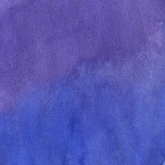Blue and Purple Hand Drawn Watercolor Abstract Background.