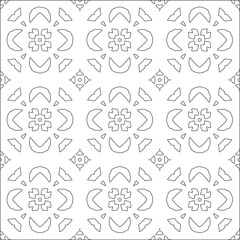 floral pattern background.Repeating geometric tiles from striped elements.  Black pattern. 