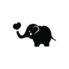 Baby elephant icon vector. circus illustration sign. Love symbol.