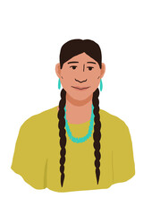 Indigenous man with braids and earrings