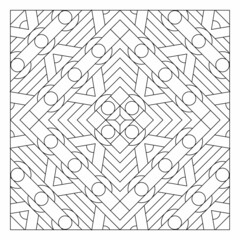 Tile pattern design. Composition of intersecting and overlapping diamonds and circles. Suitable for texture, surface element and coloring #291 EPS8.