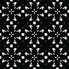 Flower geometric pattern. Seamless vector background. White and black ornament. Ornament for fabric, wallpaper, packaging. 

Decorative print