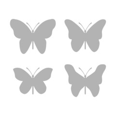 butterfly icon on a white background, vector illustration