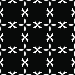 Flower geometric pattern. Seamless vector background. White and black ornament. Ornament for fabric, wallpaper, packaging. 

Decorative print