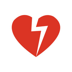 broken heart icon, vector illustration