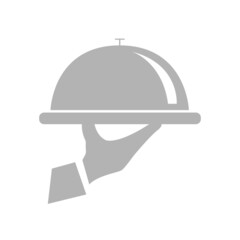 tray on the hand icon vector illustration on the white background