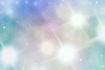 キラキラ輝いた星、スポットライトの虹色の背景画像