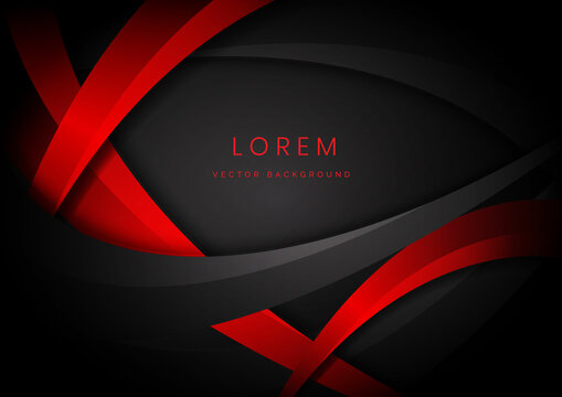 Abstract dynamic black and red curve layer bckground. Template design.