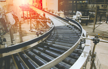 Fototapeta premium Crossing of the roller and conveyor