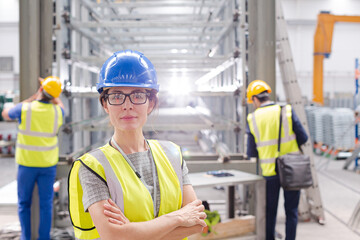 Workers in steel factory