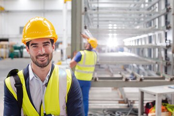 Workers in steel factory