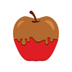 Caramel apple icon vector. Red apple in caramel sauce icon isolated on a white background. Taffy apple icon vector