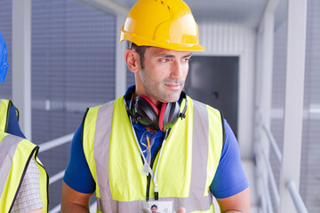 Worker in steel factory
