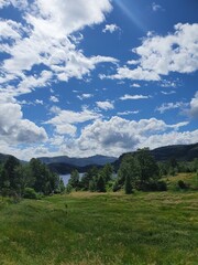 landscape with blue sky