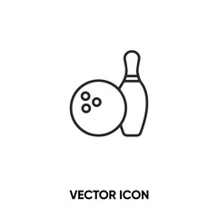 Bowling vector icon . Modern, simple flat vector illustration for website or mobile app.Bowling ball or pin symbol, logo illustration. Pixel perfect vector graphics	