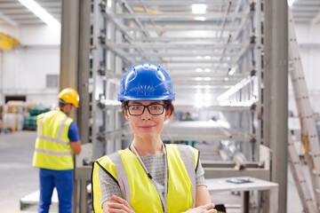 Workers in steel factory