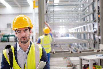 Workers in steel factory