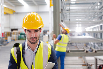 Workers in steel factory