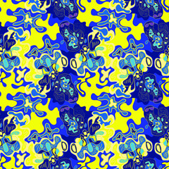 Natural seamless abstract unique artwork with psychedelic pattern