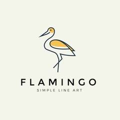 simple flamingo logo concept design vector