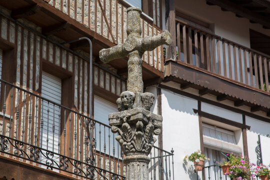 Cross in Mogarraz Village; Salamanca