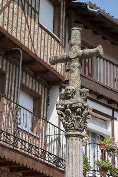 Cross in Mogarraz Village; Salamanca