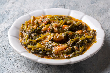 Traditional Turkish cuisine purslane dish (Turkish name; semizotu yemegi)