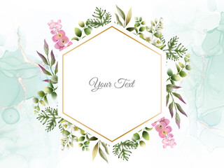 Greenery floral wedding invitation template