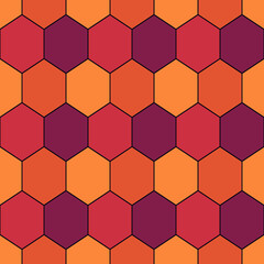 Seamless pattern. Hexagons ornament. Tiles background. Hexahedrons wallpaper. Ethnic motif. Geometrical backdrop. Digital paper. Geometric web designing. Mosaic textile print. Vector work