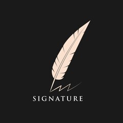 luxury fur writing logo concept design vector