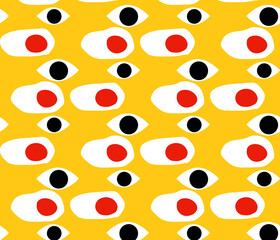 eye on yellow background. vector, pattern