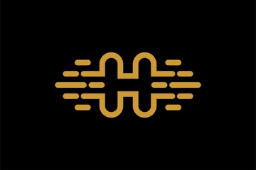 Digital electric and letter H logo design vector