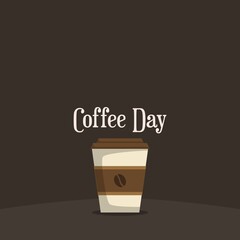 International Coffee Day on Brown Background, social media posts