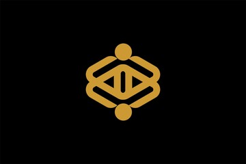 Cube outline logo design vector. Abstract logo design.