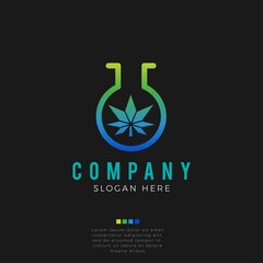 cannabis leaf logo concept design vector