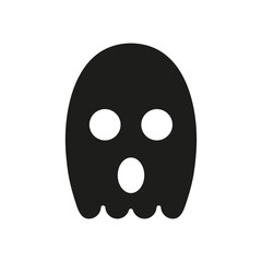 Ghost icon. Halloween party character. Creepy horror symbol. Vector isolated on white