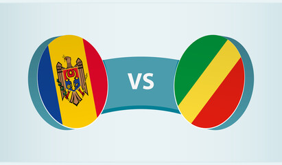 Moldova versus Congo, team sports competition concept.