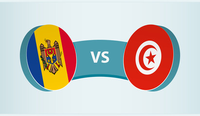 Moldova versus Tunisia, team sports competition concept.